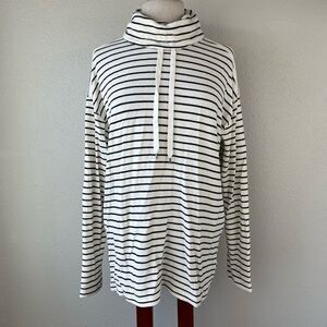 Chaps Denim Cowl Neck Sweatshirt Top Size M EUC